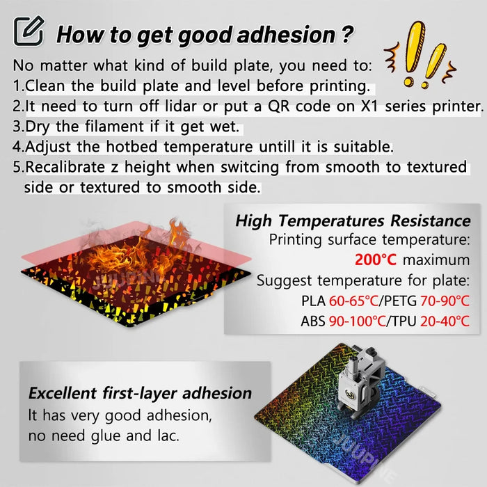 JUUPINE Per Bambulab Piastra di Costruzione 257x257 Lamiera di Acciaio per Molla Pei Peo H1H Pey Foglio A1 X1C P1S piastra di costruzione Stampante 3d Bamboo Lab