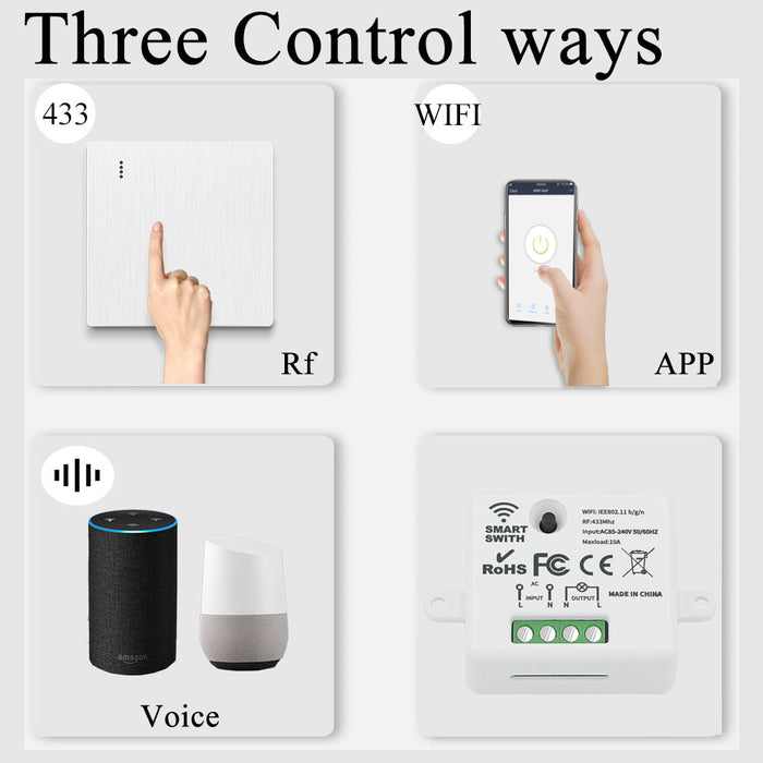 Tedeligo Tuya WiFi RF Smart Switch Light interruttore di controllo remoto 110V 220V 10A modulo interruttore di temporizzazione, controllo vocale, supporto Alexa