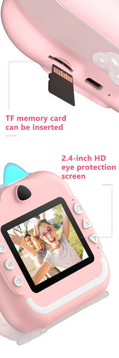 Bambini HD fotocamera digitale stampa istantanea etichetta fotografica stampa termica fotografia Video stampa fotocamera giocattoli con scheda di memoria 32G