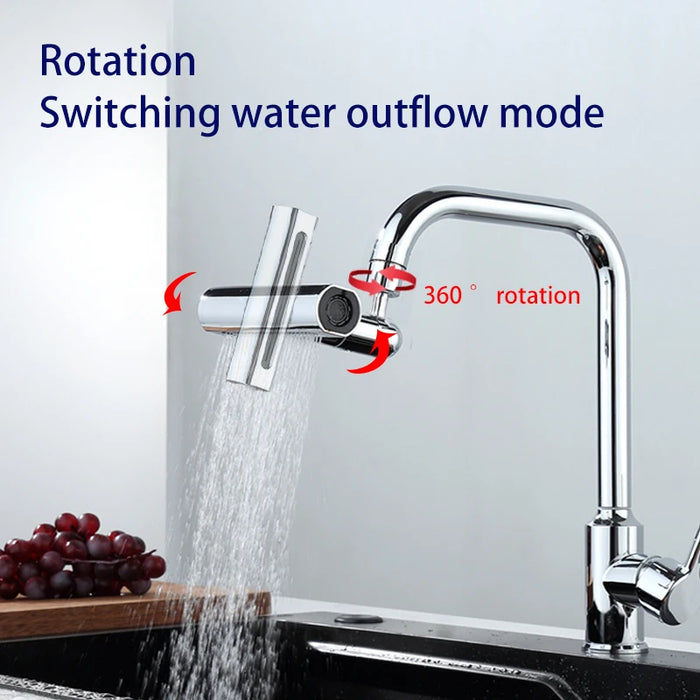 Lavello da cucina multifunzionale rubinetto a cascata Bubbler pressurizzato a prova di schizzi 4 modalità beccuccio per lavabo da bagno Extender Adapte