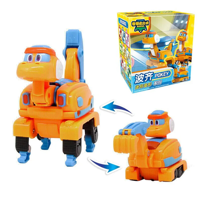 Il più nuovo Min Gogo Dino ABS Deformazione Auto/Aereo Action Figures REX/PING/VIKI/TOMO Trasformazione Dinosauro giocattoli per I Bambini Regalo