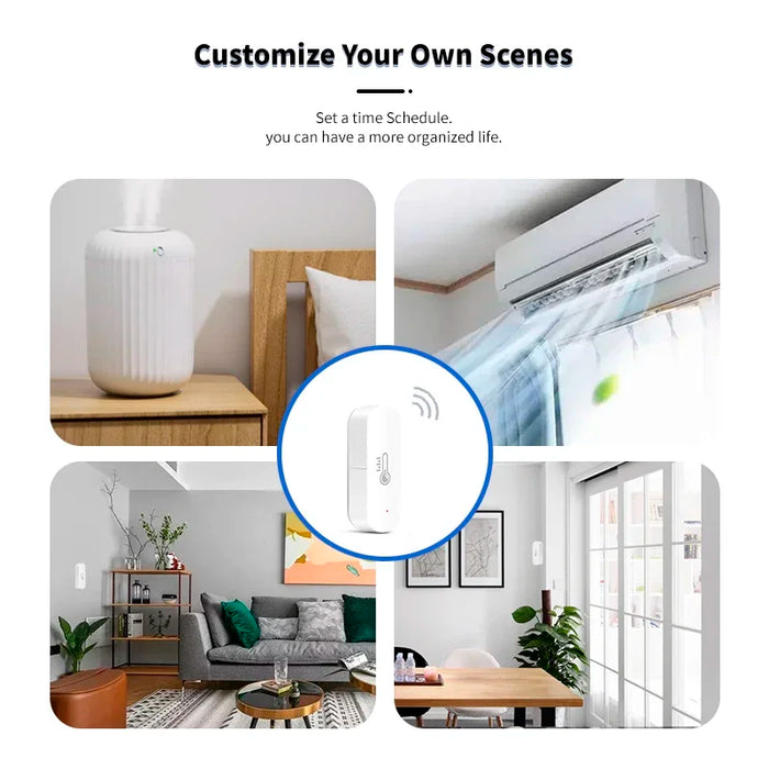 Tuya ZigBee Wifi sensore di umidità della temperatura alimentato a batteria Smart Home Security funziona per Alexa Google Home Homekit App gratuita