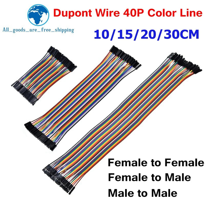 TZT Dupont Linea 10CM 20CM 30CM 40Pin Maschio a Maschio + Maschio a Femmina e Femmina a Femmina Jumper Wire Dupont Cavo per Arduino