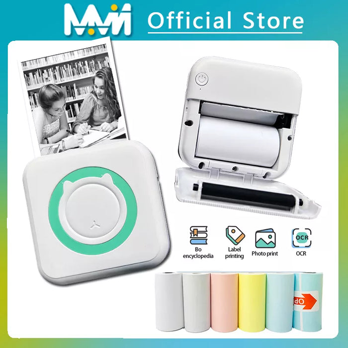 Mini stampante termica portatile in modalità wireless BT 203dpi Photo Label Memo stampa di domande errori con cavo USB Imprimante portatile