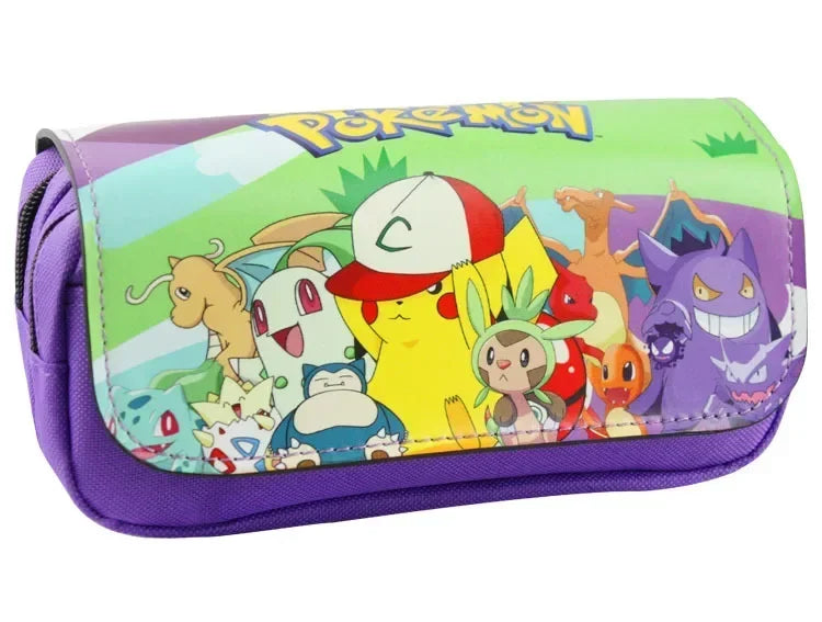 Pokemon Pikachu penfill Case School Cartoon Pikachu Black Pen Bag materiale scolastico cancelleria zainetto regali per feste di compleanno