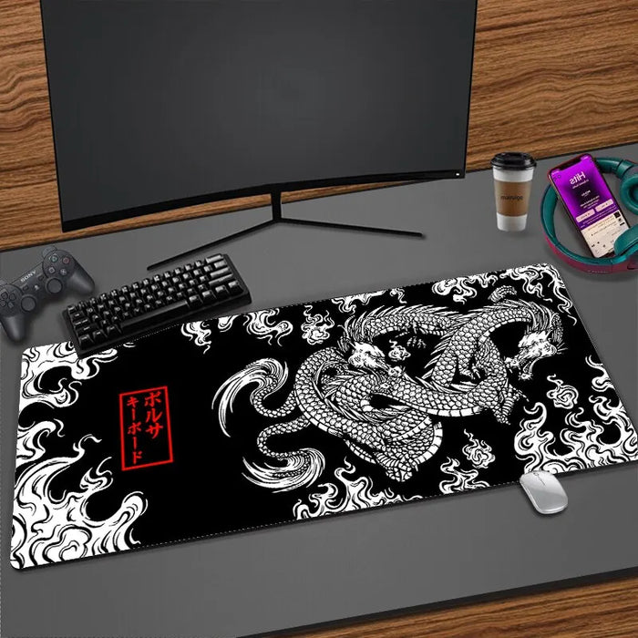 Japanese Dragon Large Gaming Mousepad XXL tastiera Gamer Mouse Pad sul tavolo Speed Desk Mat Anime 900x400 700 x300 tappetini per Mouse