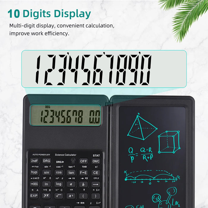 Calcolatrice scientifica pieghevole portatile tavoletta da scrittura con schermo LCD con penna stilo