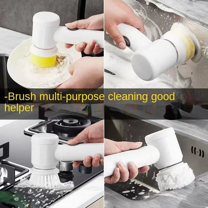 Spazzola per la pulizia elettrica multifunzionale per cucina e bagno-Scrubber portatile Wireless per piatti, pentole e padelle