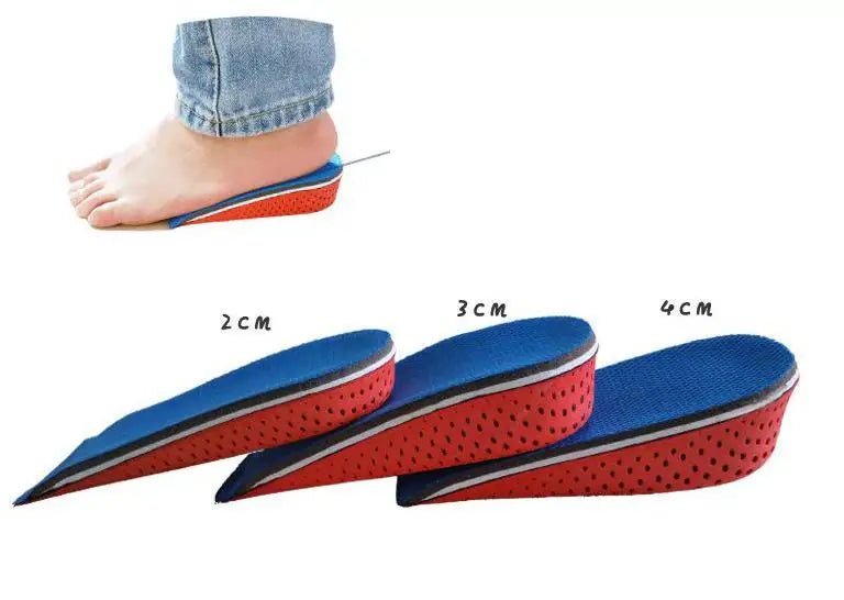 1 paio di solette per scarpe mezza soletta traspirante aumentare l'inserto del tallone scarpe sportive cuscino imbottito Unisex 2-4cm altezza aumentare solette