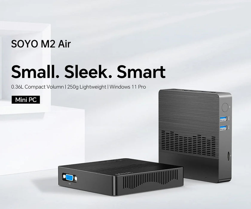 SOYO New M2 Mini PC Intel N3350 CPU 4G RAM 64G ROM VGA USB3.0 supporto M.2 Win10Pro Computer portatile Desktop WiFi BT4.2