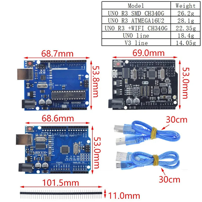 Intelligente Elettronica Scheda di Sviluppo ONU R3 MEGA328P ATMEGA16U2 Senza Cavo USB per arduino Diy Starter Kit