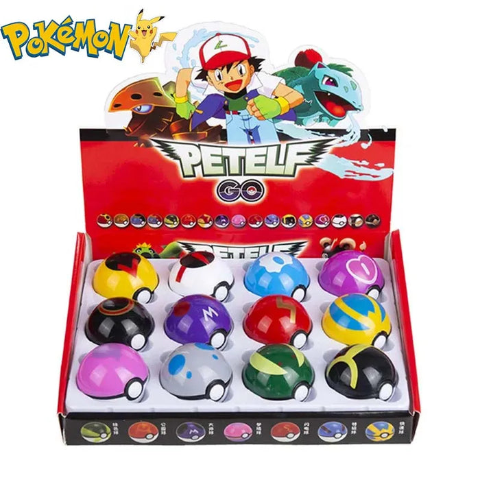 Pokemon Figura 12 pz/set Pikachu Pokeball Action Figure Cartoon Anime Kawaii Doll Poke Ball Collection Regali Di Compleanno Per Bambini