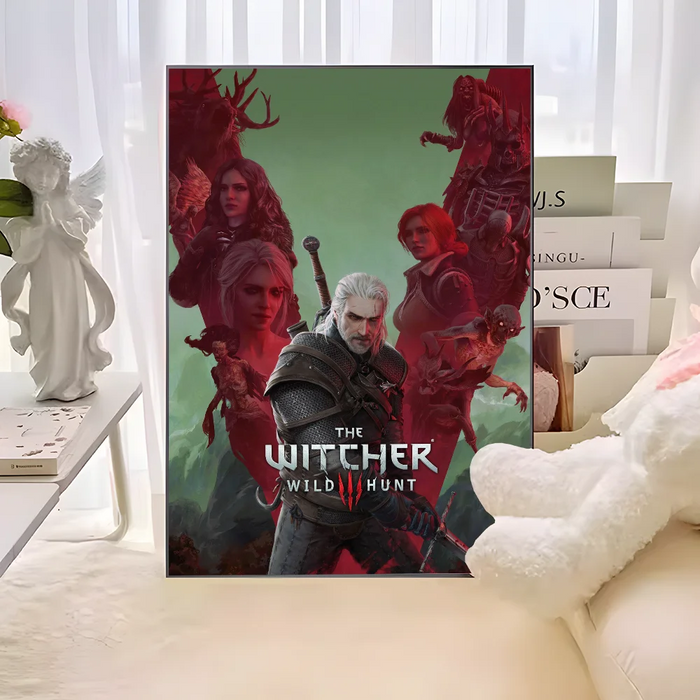 T-The W-witcher 3 Game poster Vintage Sticky Whitepaper Prints poster opere d'arte poster adesivi murali