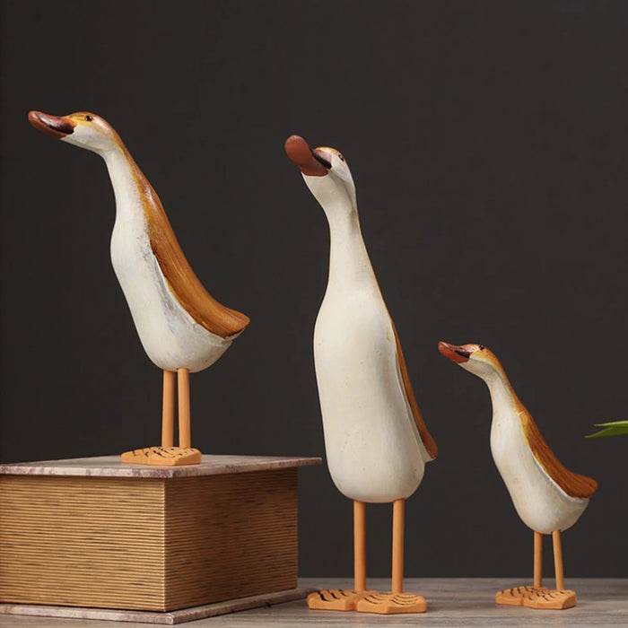 3x/set Duck Statue Home Decor uccello Figurine da collezione buona fortuna ornato