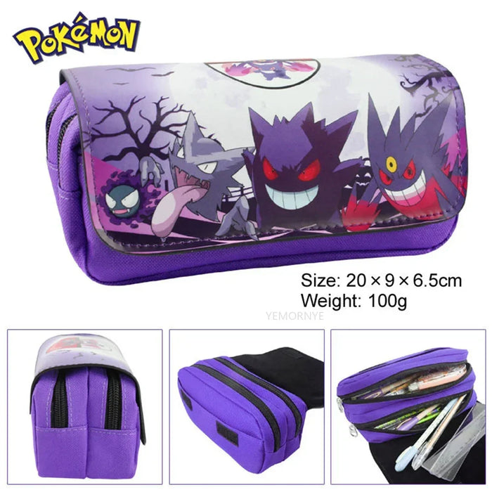 Pokemon Pikachu penfill Case School Cartoon Pikachu Black Pen Bag materiale scolastico cancelleria zainetto regali per feste di compleanno