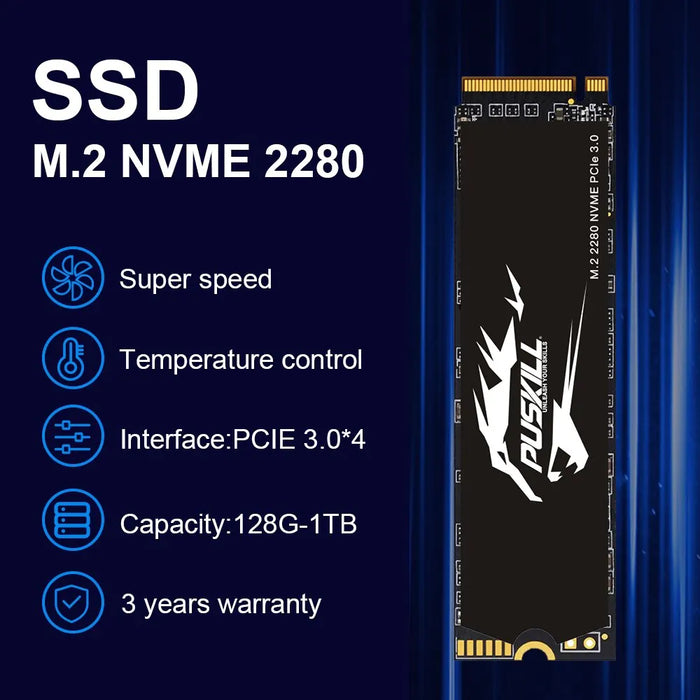 PUSKILL SSD M.2 NVMe 1TB 512GB 256GB 128GB PCIe M2 2280 disco rigido interno disco a stato solido per Laptop Desktop