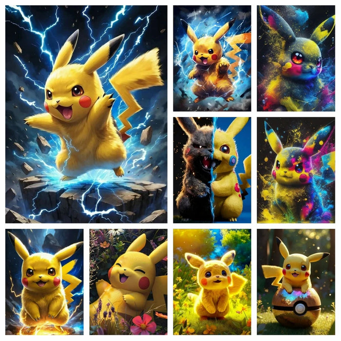 Simpatico gioco Pokemon Pikachu pittura artistica con diamanti simpatico ratto animale domestico trapani completi mosaico punto croce fai da te artigianato decorazioni per la casa regalo