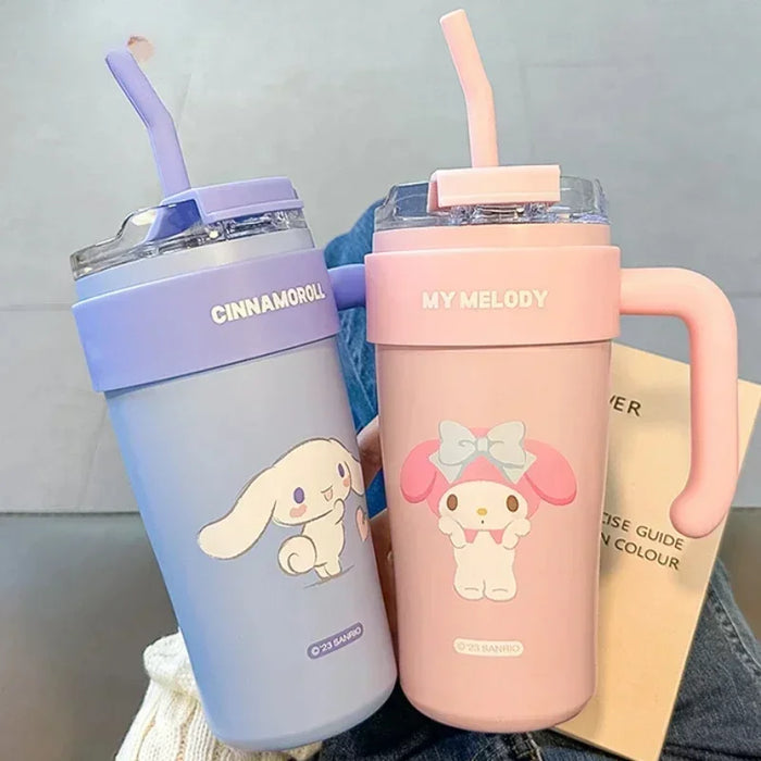 MINISO Sanrio Kuromi Water Cup My Melody Kuromi Anime Series Cute Straw Cup High-look Cinnamoroll regalo per ragazza di grande capacità