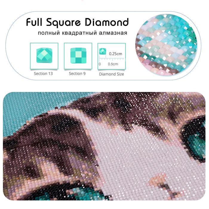 HUACAN foto pittura diamante personalizzato punto croce immagine quadrata completa di strass fai da te diamante mosaico diamante ricamo vendita