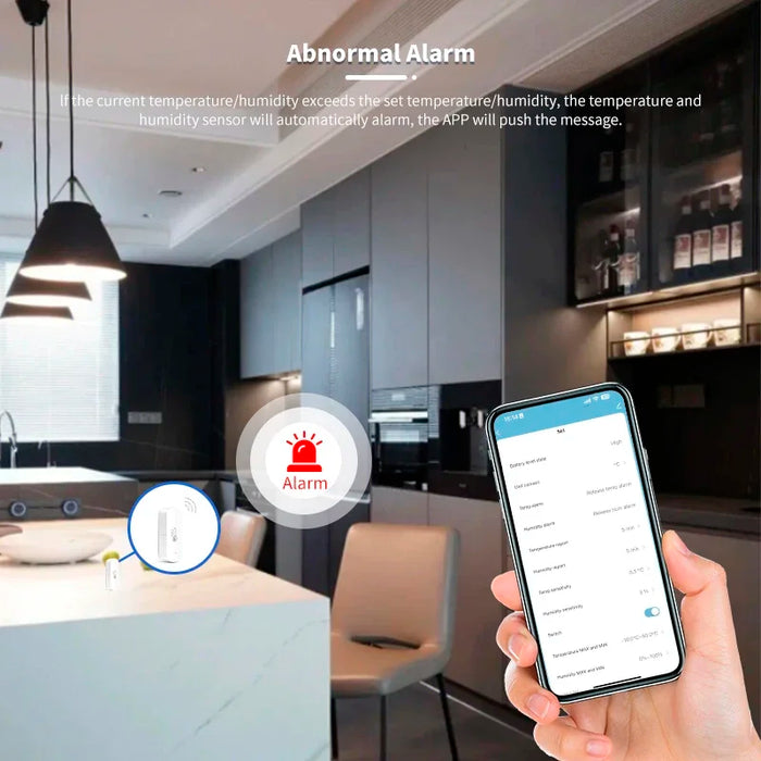 Tuya ZigBee Wifi sensore di umidità della temperatura alimentato a batteria Smart Home Security funziona per Alexa Google Home Homekit App gratuita