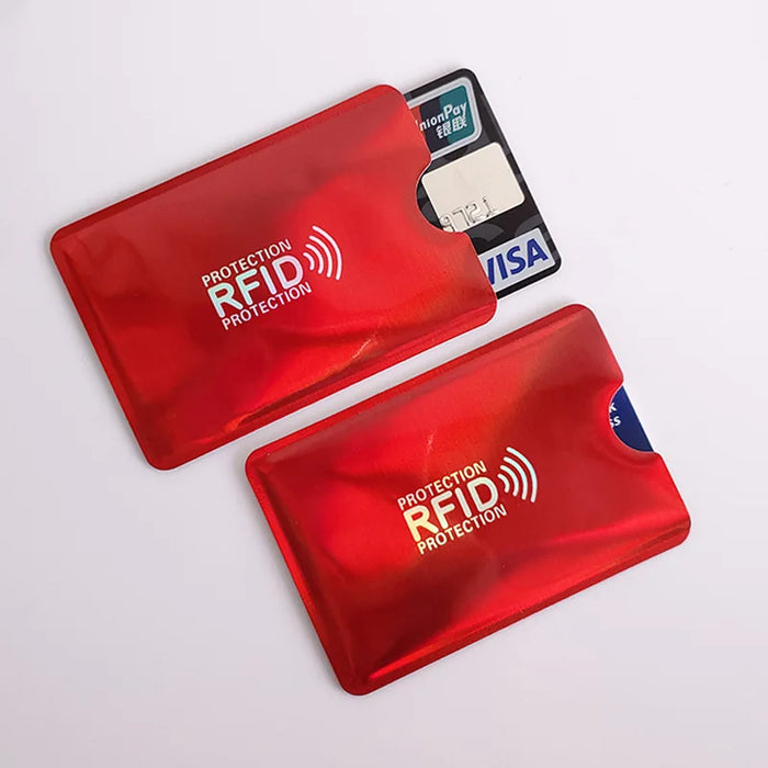 Porta carte di credito portatile anti-scansione da 10 pezzi Porta carte di credito NFC RFID Porta carte di credito portatile in foglio di alluminio antimagnetico