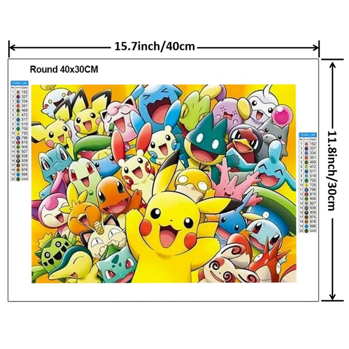 Pokemon 5D pittura diamante fai da te mosaico cartone animato giapponese anime arte kit punto croce ricamo strass regalo per bambini