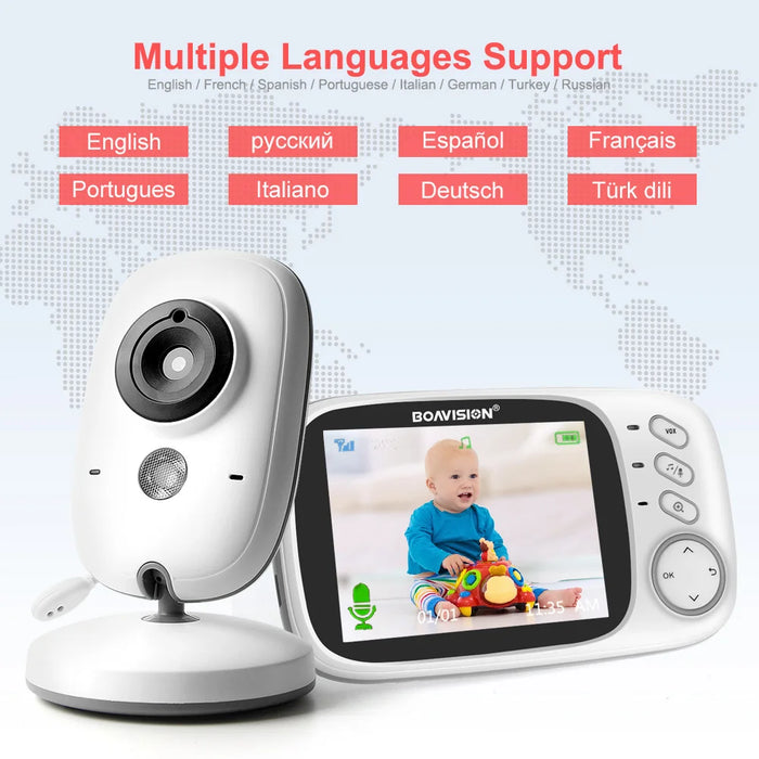 VB603 Video Baby Monitor 2.4G Wireless con LCD da 3.2 pollici Audio bidirezionale Conversazione Visione notturna Telecamera di sicurezza di sorveglianza Babysitter