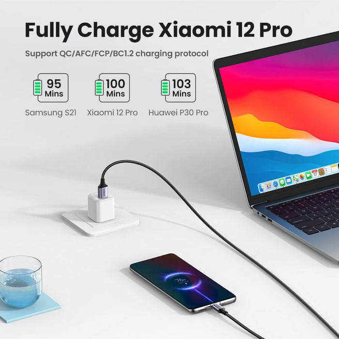 Cavo USB tipo C UGREEN 3A per Realme Xiaomi Samsung S21 cavo di ricarica rapida USB-C cavo dati caricabatterie per iPad Samsung Poco USB C