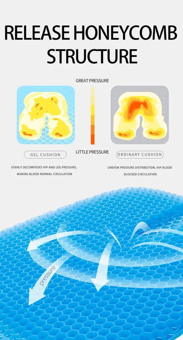 Cuscino del sedile in Gel Design estivo a nido d'ape traspirante per alleviare la pressione dolore al coccige posteriore-sedia a rotelle per ufficio a casa auto