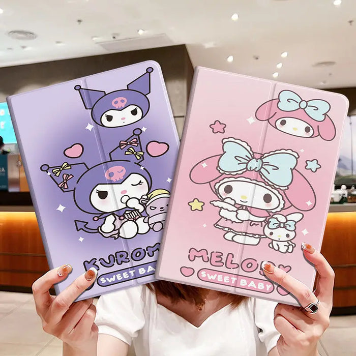 Custodia per Tablet Cartoon Kuromi Melody per Samsung Galaxy Tab S6 Lite 10.4 pollici Tab S8 S7 Plus X700 X706 T513 10.1 Smart Cover