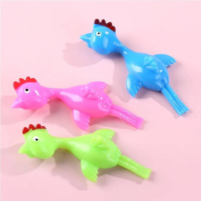 20 pezzi colorati fionda pollo gomma Flicking per espulsione tacchino Flingers giocattoli per bambini festa di compleanno bomboniere premi scolastici