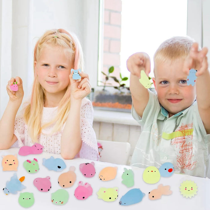 12/36 pz per bambini Kawaii animali Squishies Mochi Squishy giocattoli Glow in The Dark bomboniere antistress Squishy