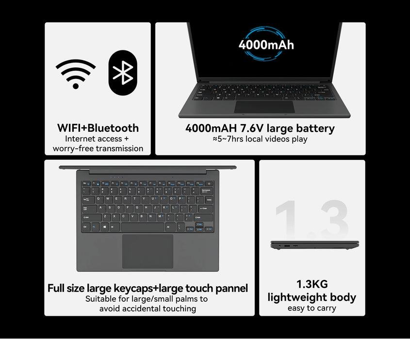 Adreamer LeoBook13 Laptop 8GB RAM 1TB SSD Notebook 13.3 pollici 2560 x1600 risoluzione Computer Intel Celeron N4020 nave dagli stati uniti