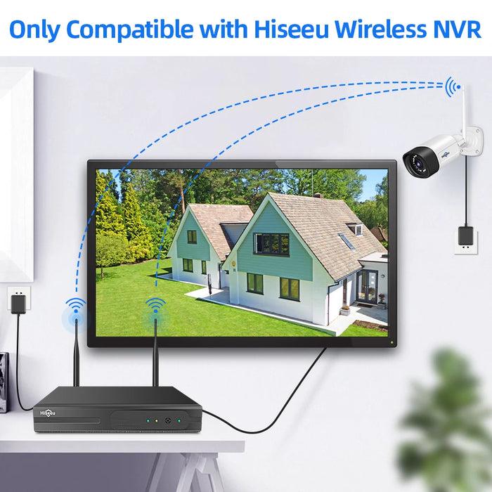 Telecamera IP Wireless Hiseeu 1536P obiettivo 3.6mm telecamera WiFi di sicurezza impermeabile per kit di sistemi CCTV Wireless Hiseeu IP Pro APP View