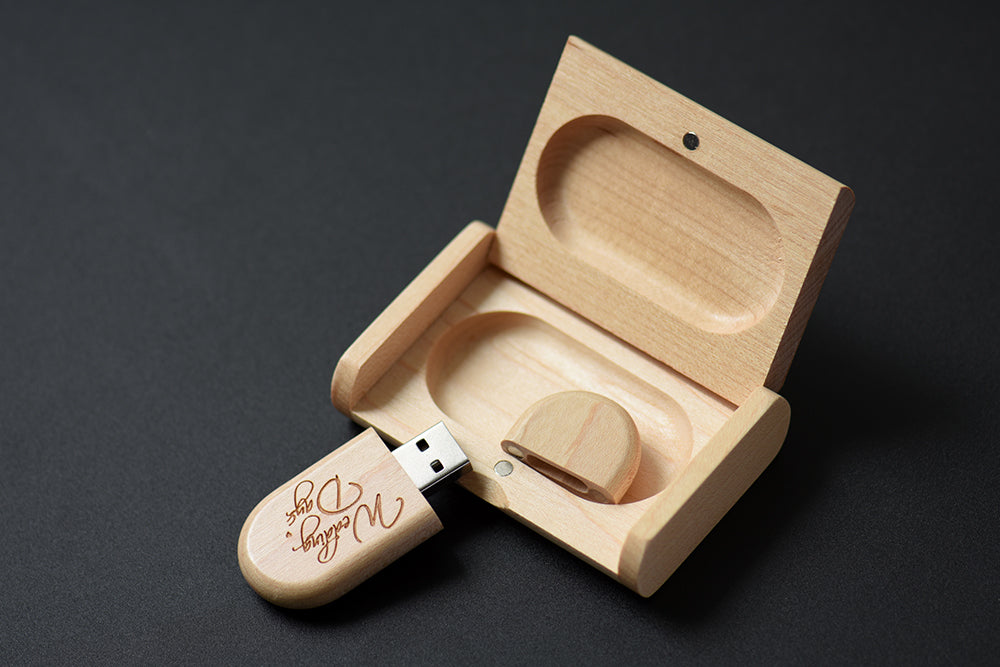 SHANDIAN LOGO gratuito in legno + scatola USB 2.0 Pen drive 4 GB 16 GB 32 GB 64 GB Flash Drive Memory stick fotografia di matrimonio regalo U Disco