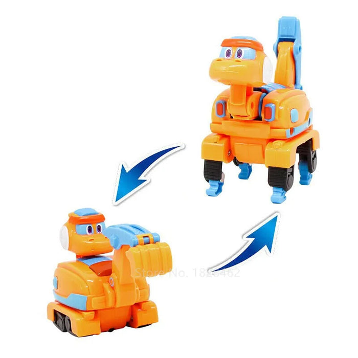 Il più nuovo Min Gogo Dino ABS Deformazione Auto/Aereo Action Figures REX/PING/VIKI/TOMO Trasformazione Dinosauro giocattoli per I Bambini Regalo