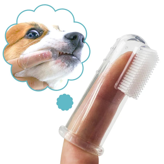 Super Soft Pet Finger spazzolino Teddy Dog Brush alitosi tartaro strumento per la cura dei denti cane gatto pulizia Silicagel Pet Supplies