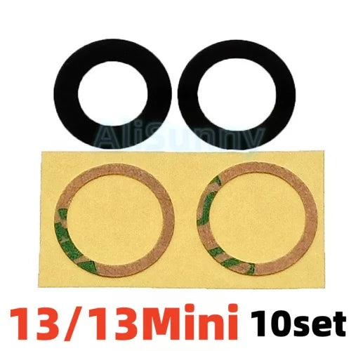 AliSunny 10 pezzi di vetro per fotocamera posteriore per iPhone 7 8 Plus 6 6S 6Plus 7Plus X XR XS Max 11 12 copriobiettivo posteriore 3M parti del supporto adesivo