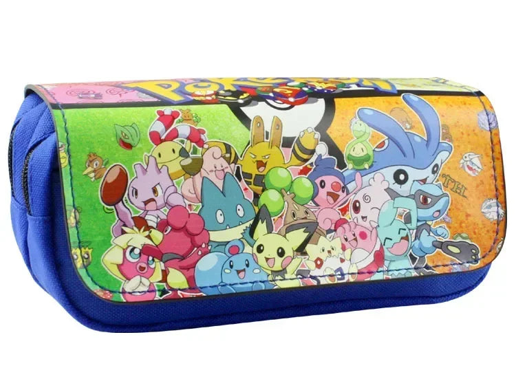 Pokemon Pikachu penfill Case School Cartoon Pikachu Black Pen Bag materiale scolastico cancelleria zainetto regali per feste di compleanno