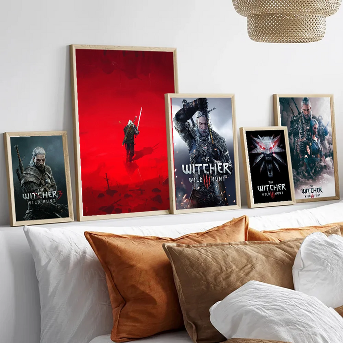 T-The W-witcher 3 Game poster Vintage Sticky Whitepaper Prints poster opere d'arte poster adesivi murali