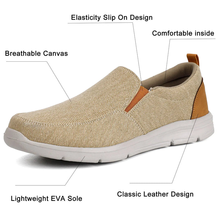 Scarpe da uomo scarpe di tela per uomo traspirante confortevole Slip On Walking Sneakers mocassini da uomo classici