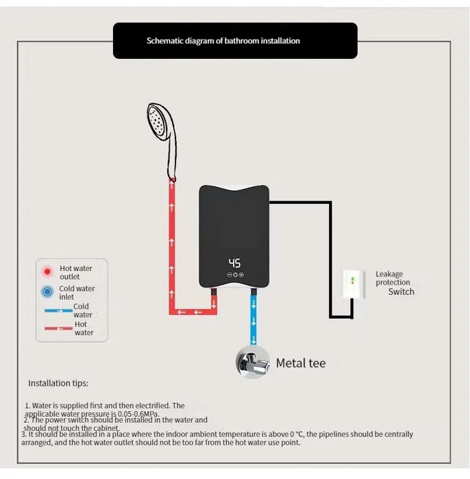 Scaldabagno elettrico istantaneo senza serbatoio da 5500W bagno cucina riscaldamento istantaneo rubinetto richiesta scaldabagno con Display LCD