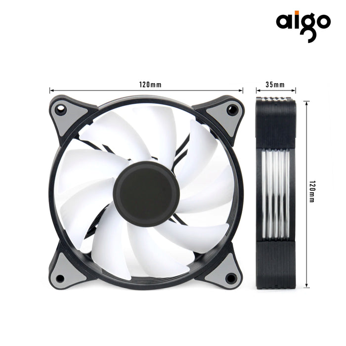 Aigo AR12PRO Computer Case fan ventoinha PC 120mm rgb fan 4pin PWM CPU ventola di raffreddamento 3 pin5v spazio illimitato argb 12cm ventilador