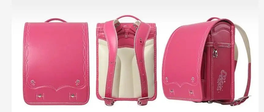 Zaino per studenti delle scuole elementari del giappone protezione della colonna vertebrale zaino per spalle per bambini 3-6 gradi borsa da scuola in pelle PU per ragazze