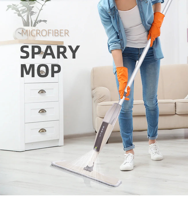 Mop Spray per pavimenti con cuscinetti in microfibra riutilizzabili Mop con manico a 360 gradi per la pulizia del pavimento in piastrelle di ceramica in legno laminato per la cucina di casa