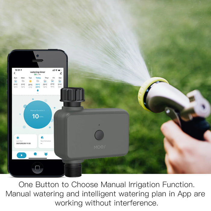 MOES ZigBee Smart Sprinkler Timer per l'acqua con 1 uscita filtro per il ritardo della pioggia Timer di irrigazione programmabile supporto Alexa Google Home