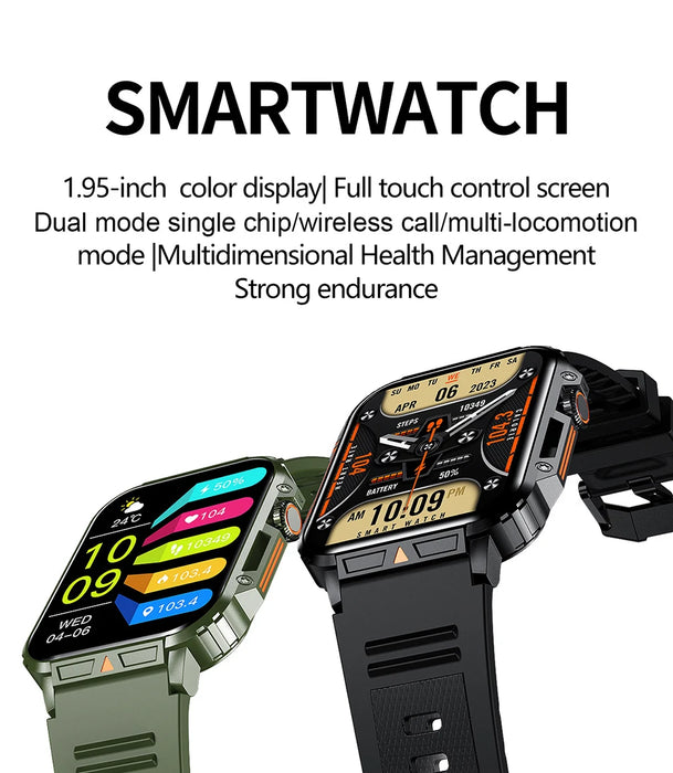 LIGE Smartwatch schermo da 1.95 pollici monitoraggio della salute orologi IP68 impermeabile Sport Fitness Smart Watch per uomo donna Reloj Hombre