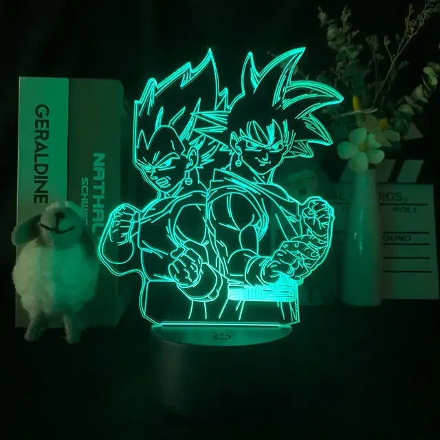 Anime Vegeta Cartoon 3D Ha Condotto La Luce Anime Figura Luce Notturna Dragon Ball Z Re Infanzia Son Goku GK Lampada Da Tavolo Decor Regalo