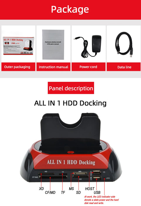 TISHRIC IDE SATA Dual All In 1 Hd/HDD Dock/Docking Station Hard Disk/Drive Hdd 2.5 3.5 Reader custodia esterna Usb EU Box