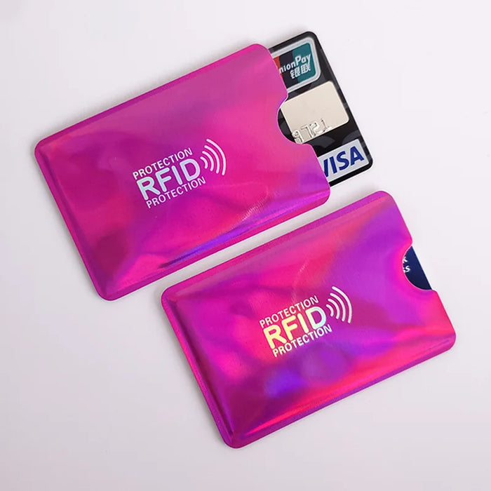 Porta carte di credito portatile anti-scansione da 10 pezzi Porta carte di credito NFC RFID Porta carte di credito portatile in foglio di alluminio antimagnetico